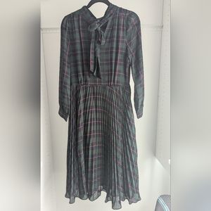 J. Crew | Tartan Plaid Sold Midi dress with pleated skirt